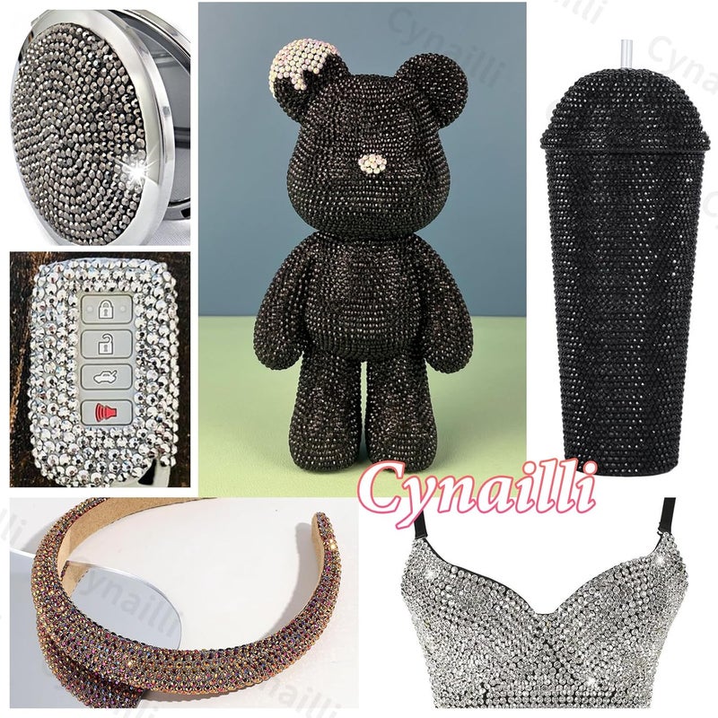 Cynailli 15000 Pcs Resin Rhinestones for Crafts, Black Gold Brown Flatback Resin Rhinestones for Bedazzling Gems 2/3/4/5/6mm Flatback Gems Jewels for DIY Mugs Tumblers Bottles Clothing Shoes Nail Art - Image 5